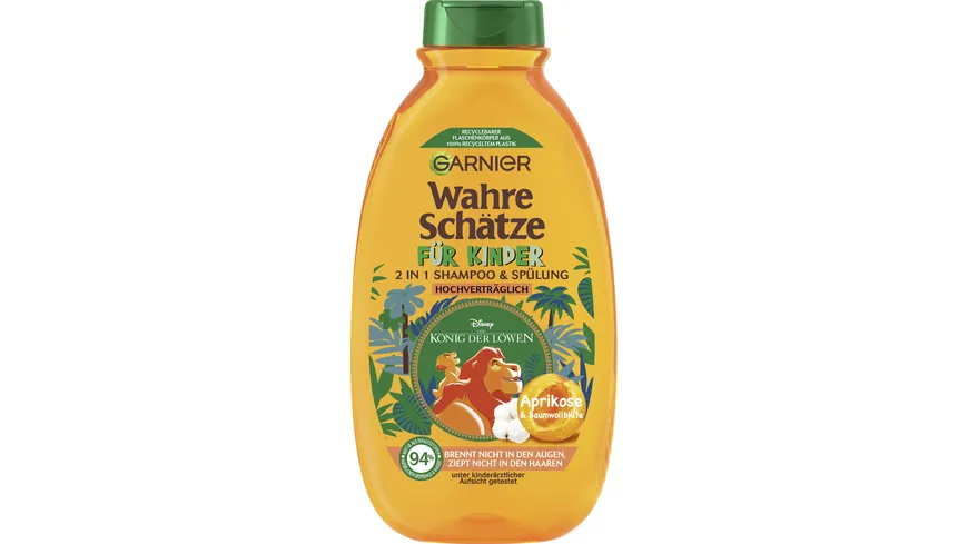 Garnier Wahre Schätze Shampoo für Kinder Aprikose und Baumwollblüte 300 ml