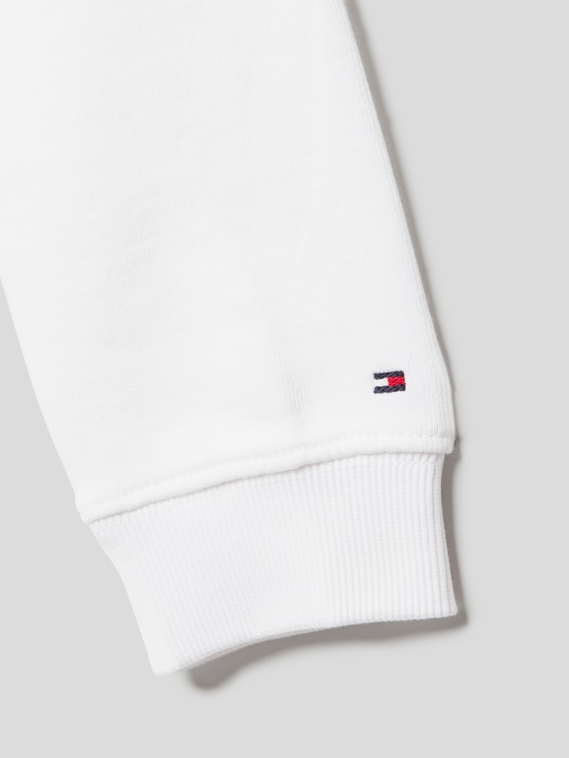 Sweatshirt aus Bio-Baumwolle mit Label-Print in weiß