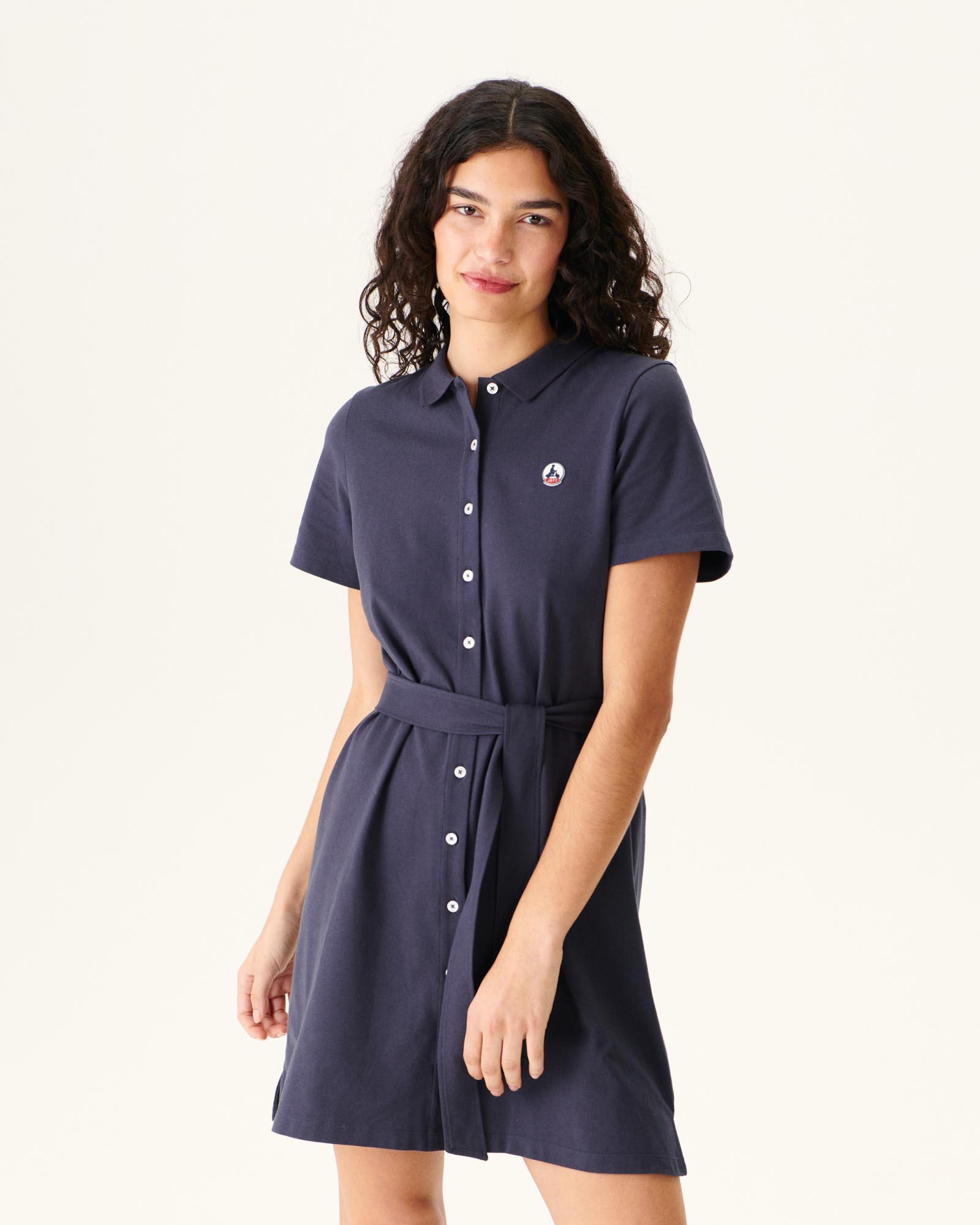 Robe polo femme en coton biologique Marine Valencia