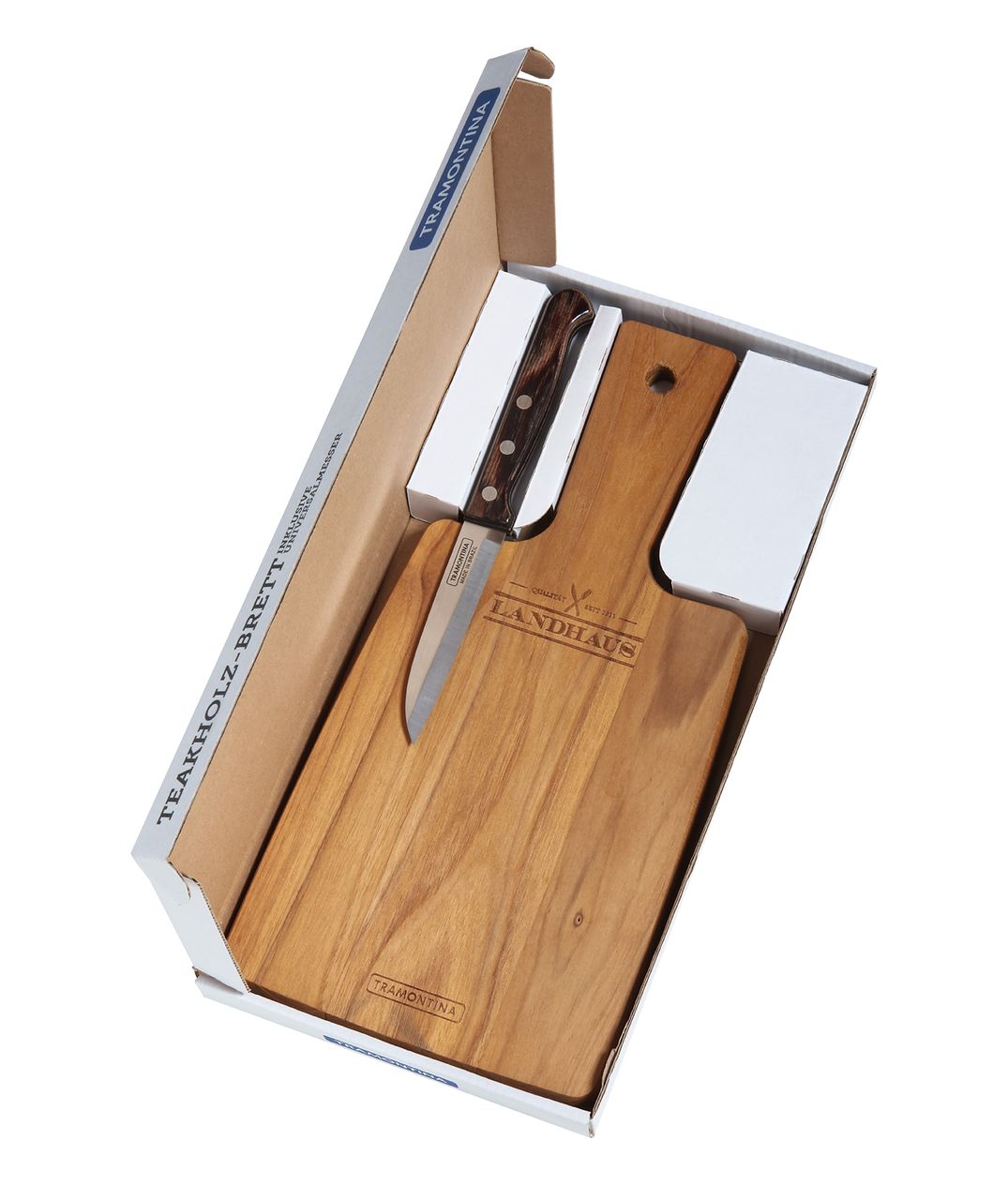 Tramontina Geschenkset Schneidebrett Teak inkl. Universal Küchenmesser