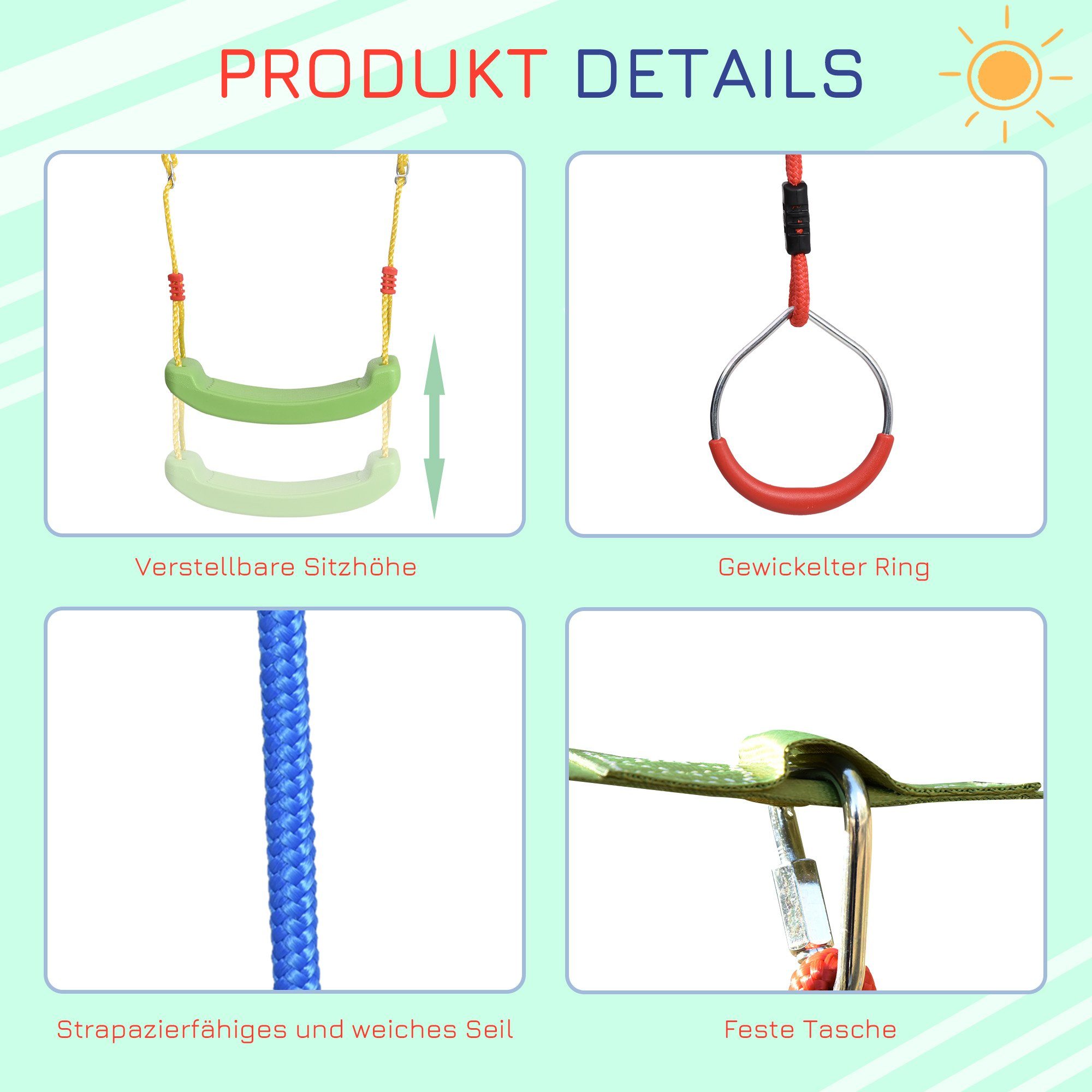 Outsunny Slackline Ninja Slackline Set