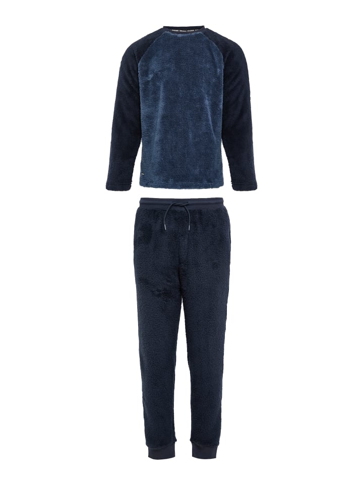 Threadbare Schlafanzug THB LW - Cube Lounge Set in Denim Blue / Navy günstig kaufen