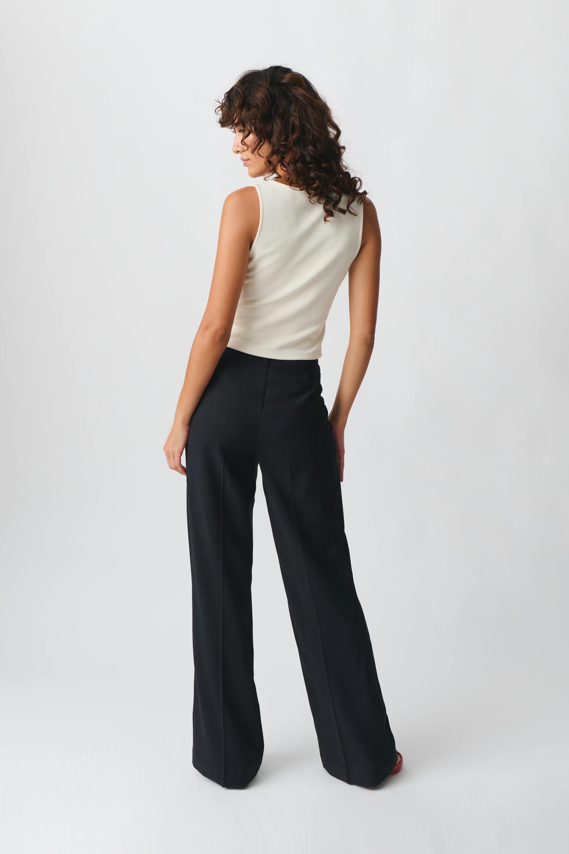 Straight viscose trousers