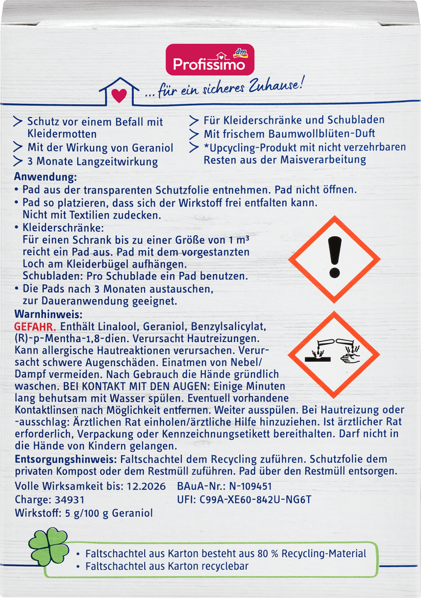 Kleidermottenpads, 3 St