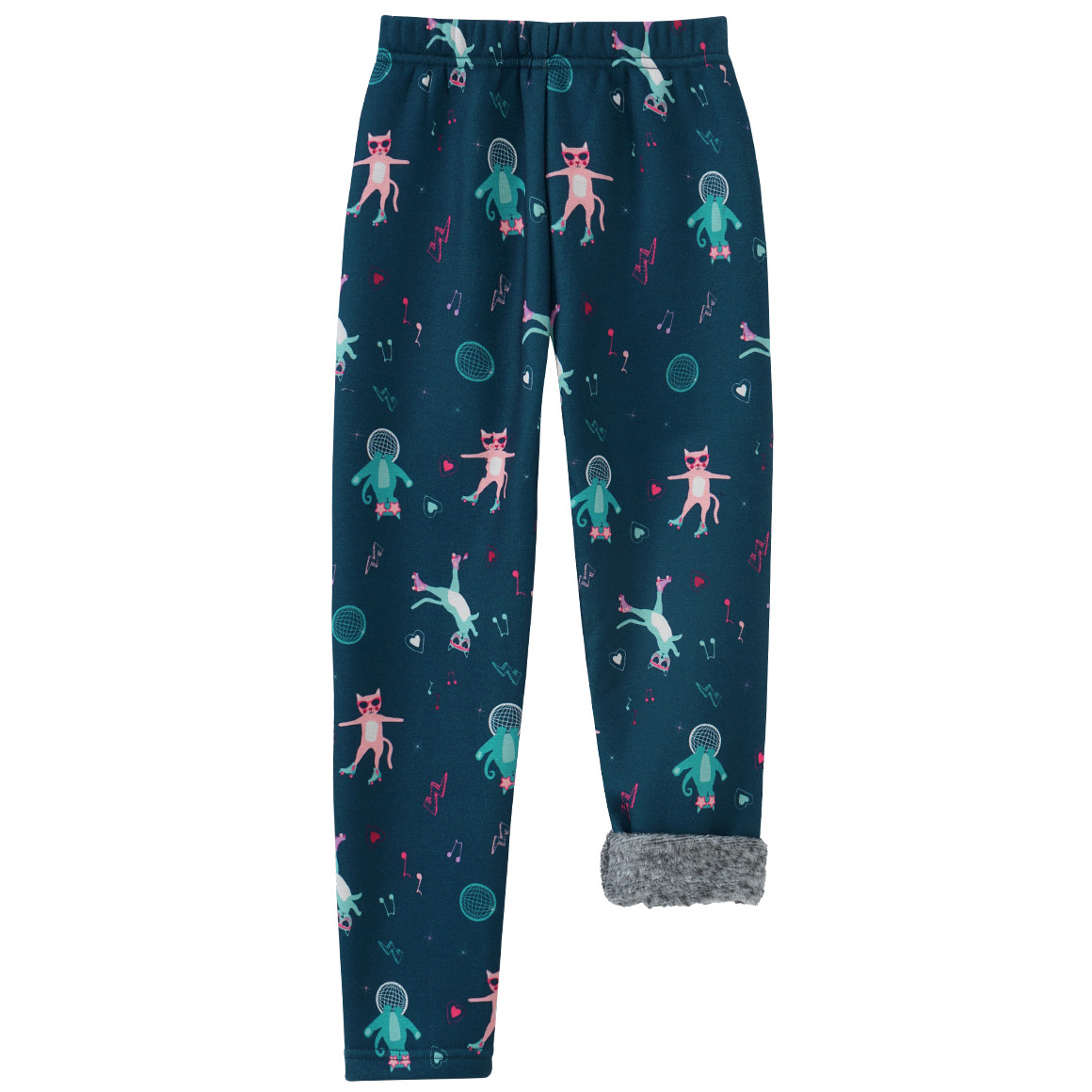 Mädchen Thermo-Leggings mit Katzen-Motiven
