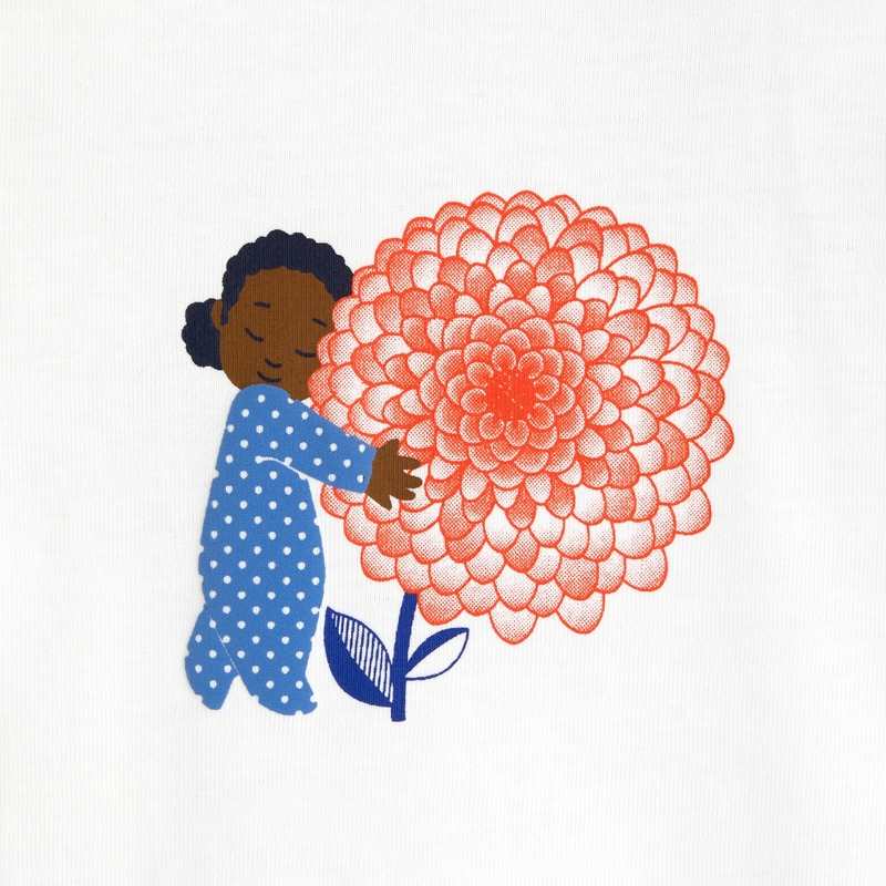 T-shirt manches courtes orange bébé fille