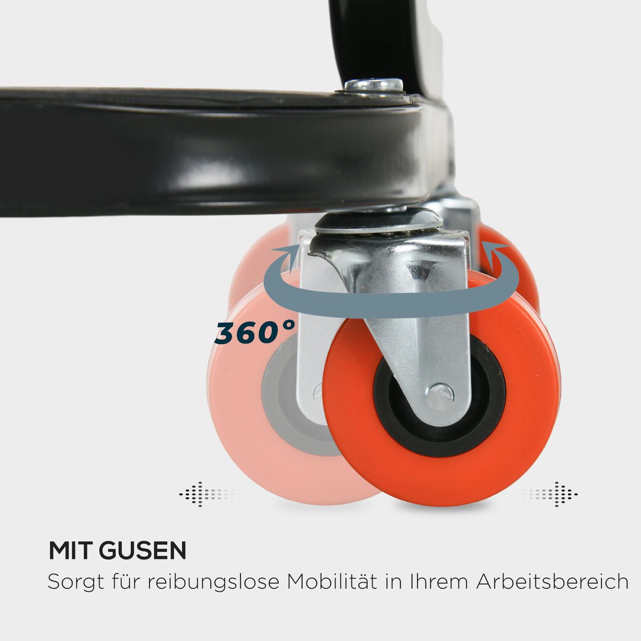 HOMCOM Werkstatthocker Arbeitshocker mit Ablage, Gepolstert Sitzkissen Stahl Rot