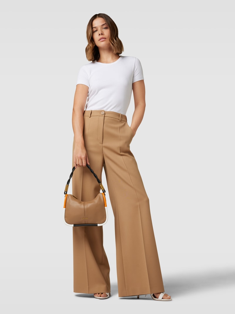 Handtasche mit Label-Applikation Modell 'AIENA' in camel