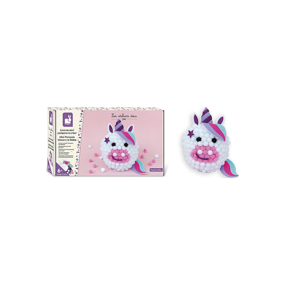 Einhorn aus Mini-Pompons zum Basteln