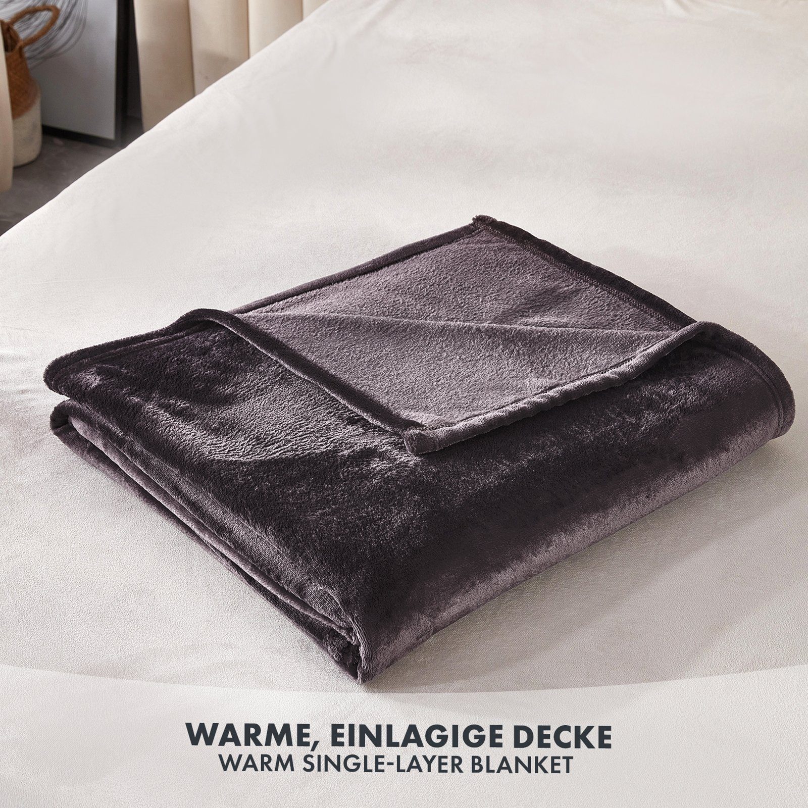 Wohndecke Charme, aus flauschigem Flanell, verschiedene Größen und Farben, Kubus
