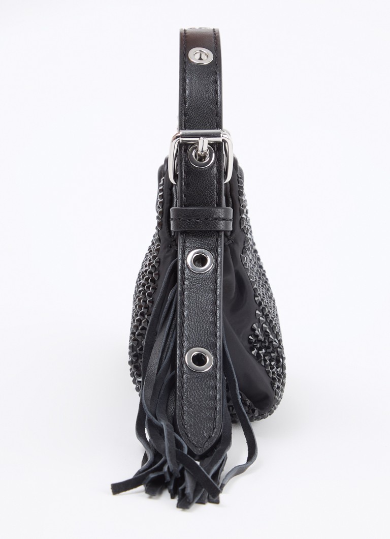Maje handbag with sheepskin details and detachable shoulder strap
