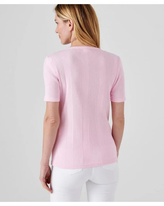 Tee-shirt pur coton côtes placées