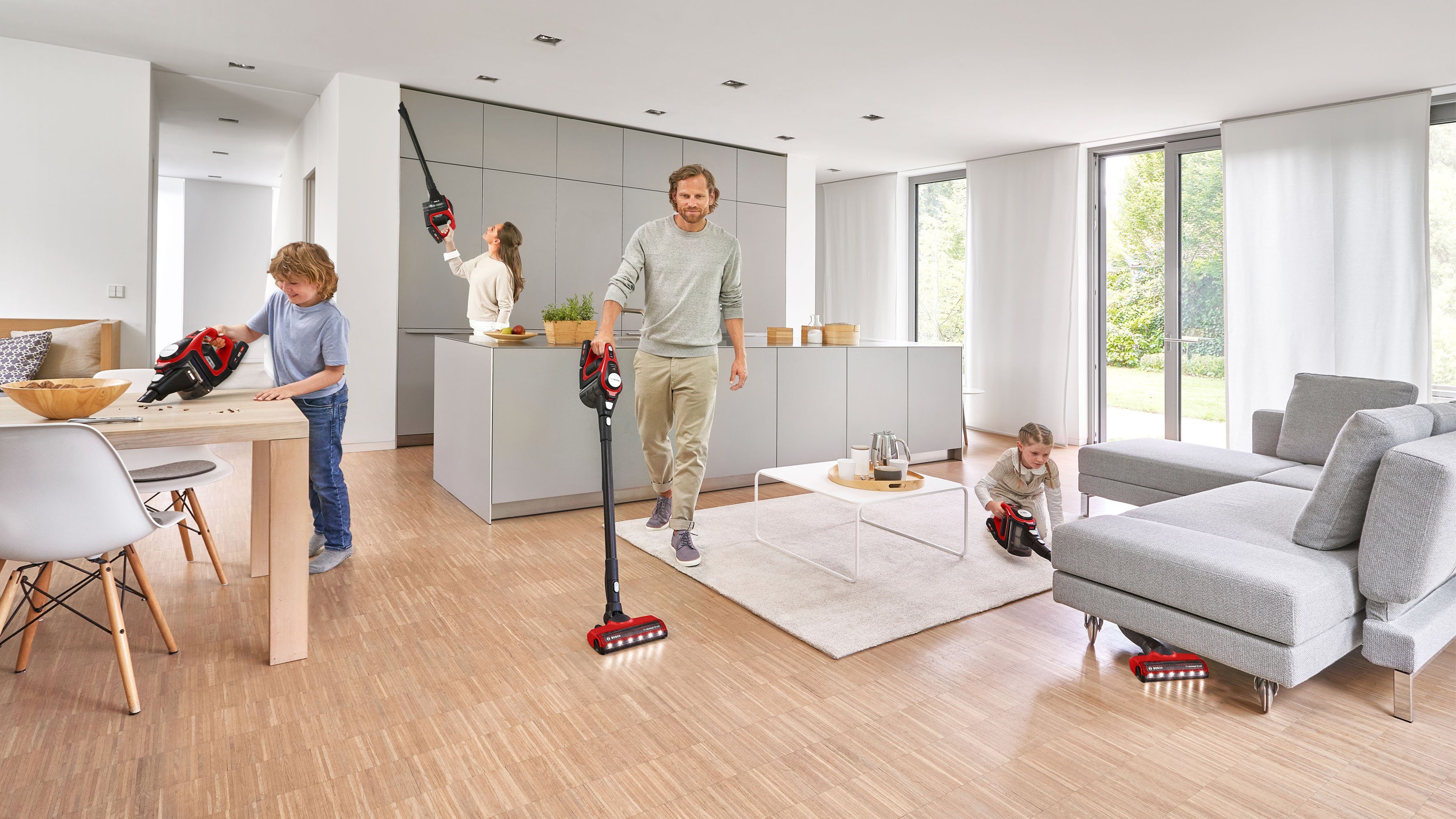 BOSCH Akku-Stielstaubsauger BCS8224PET Unlimited Serie 8 Gen2, beutellos, Ideal für Haustierbesitzer, rot/schwarz