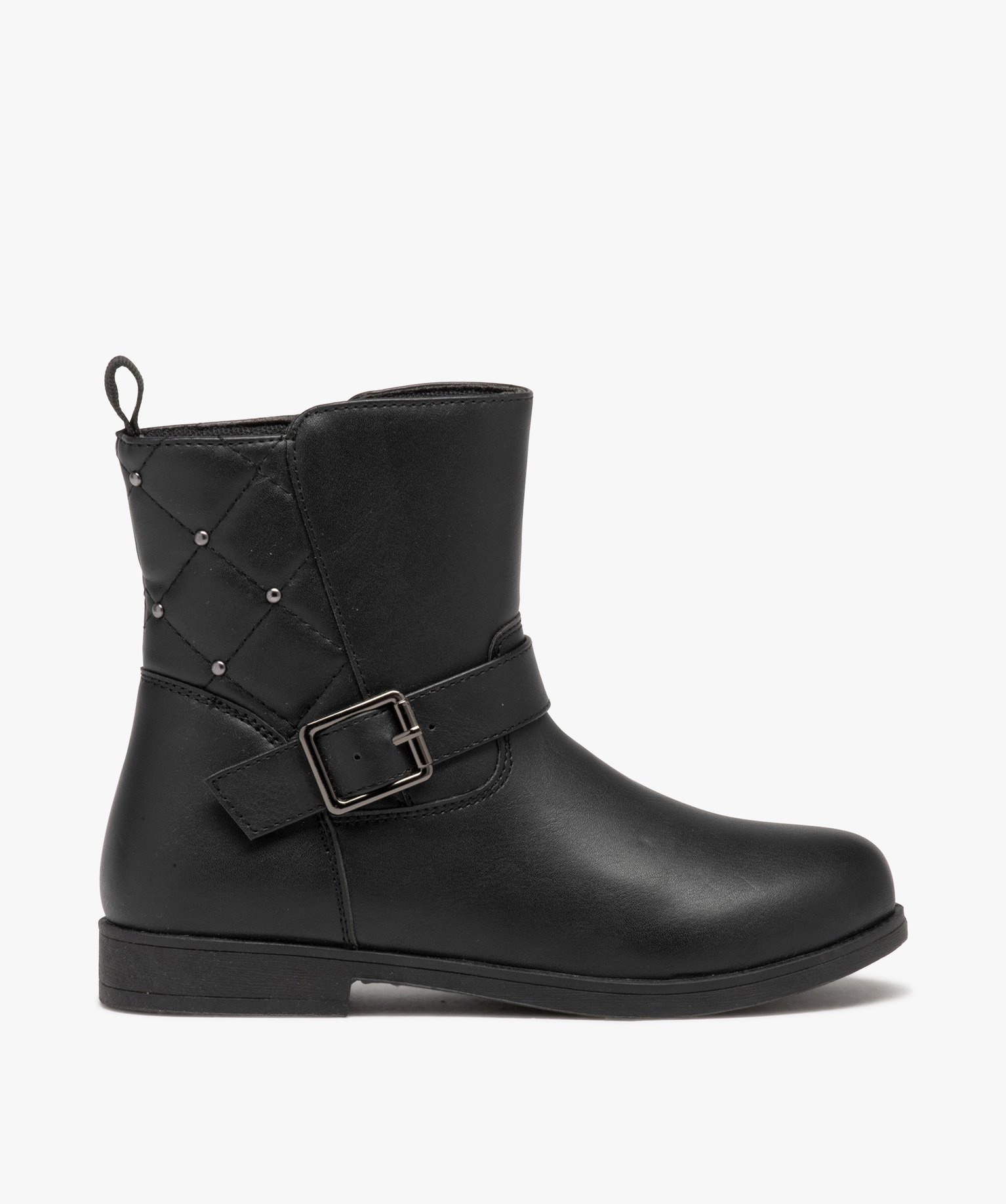 Boots fille unies à boucle avec détails fantaisie