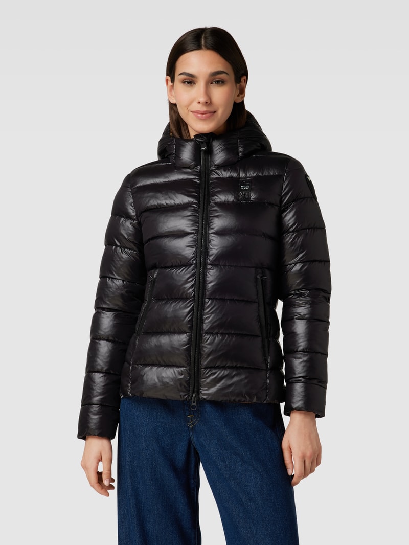 Steppjacke mit Stehkragen in schwarz
