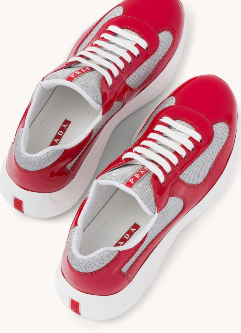 Buty Prada America's Cup ze skórzanymi detalami