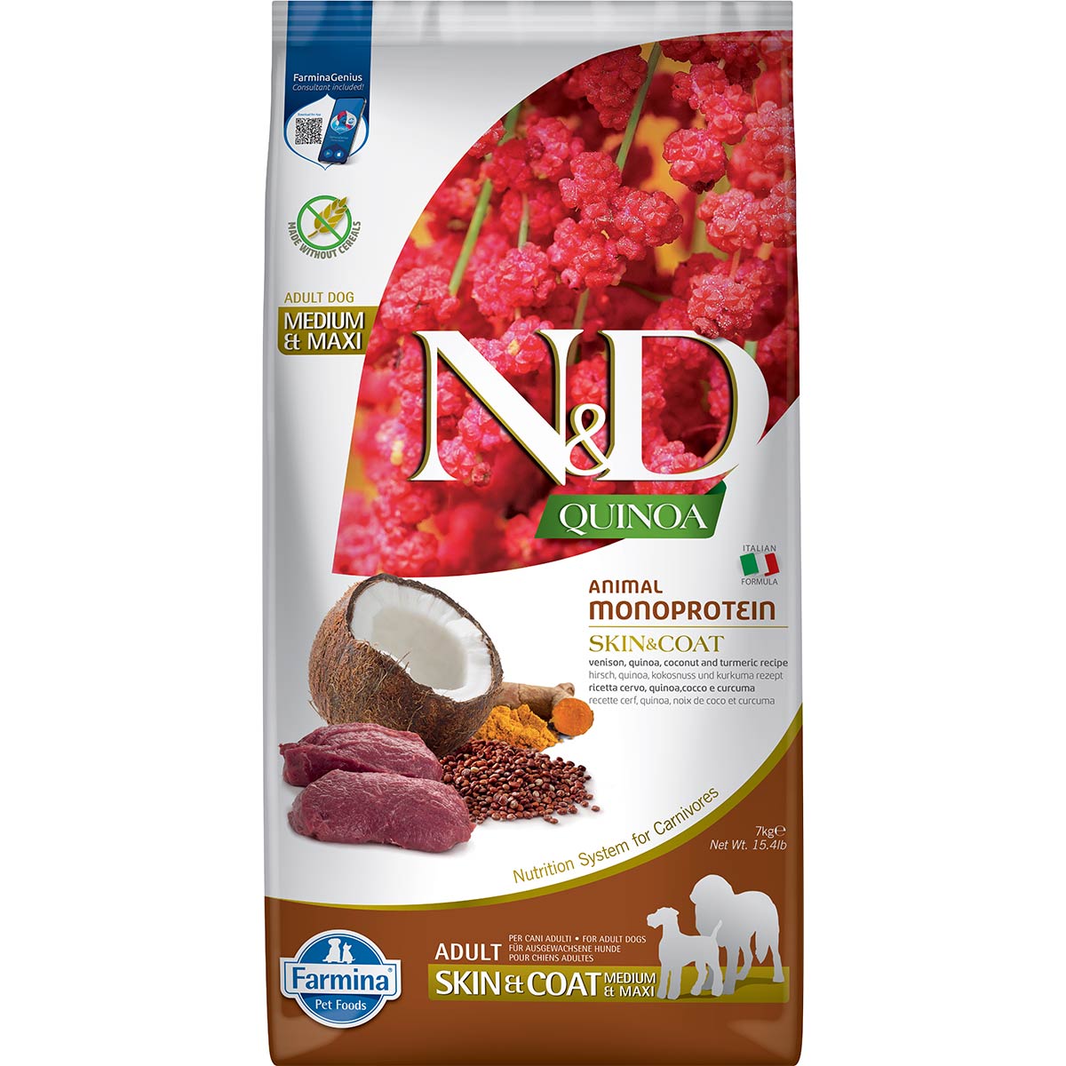 Farmina N&D Quinoa Dog Skin & Coat Hirsch adult 7kg bei ZooRoyal