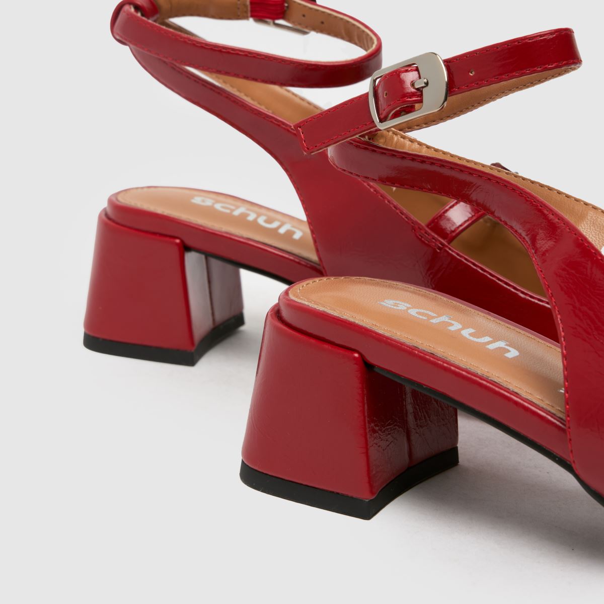 Schuh Shannon Block Mary Jane högklackade skor i rött