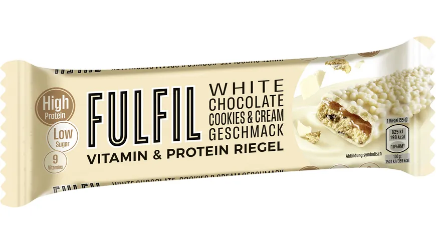 FULFIL Vitamin- und Protein-Riegel White Chocolate, Cookies & Cream Geschmack 55 g