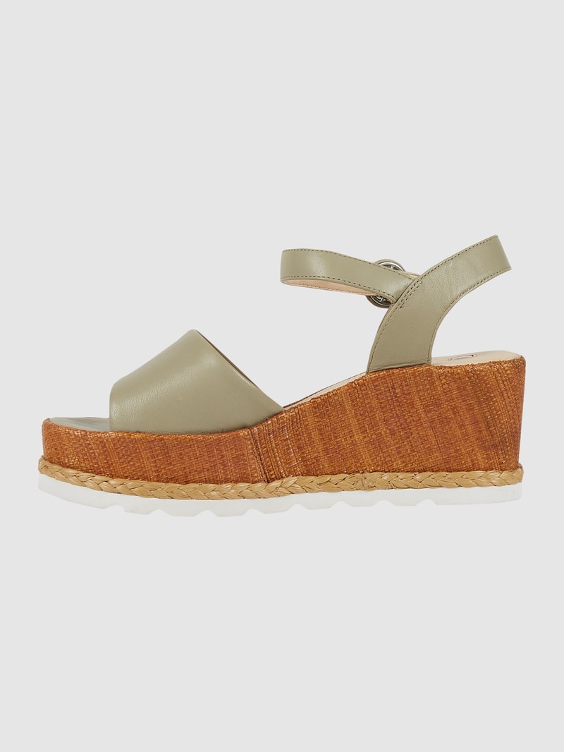 Wedges aus Leder in lindgrün