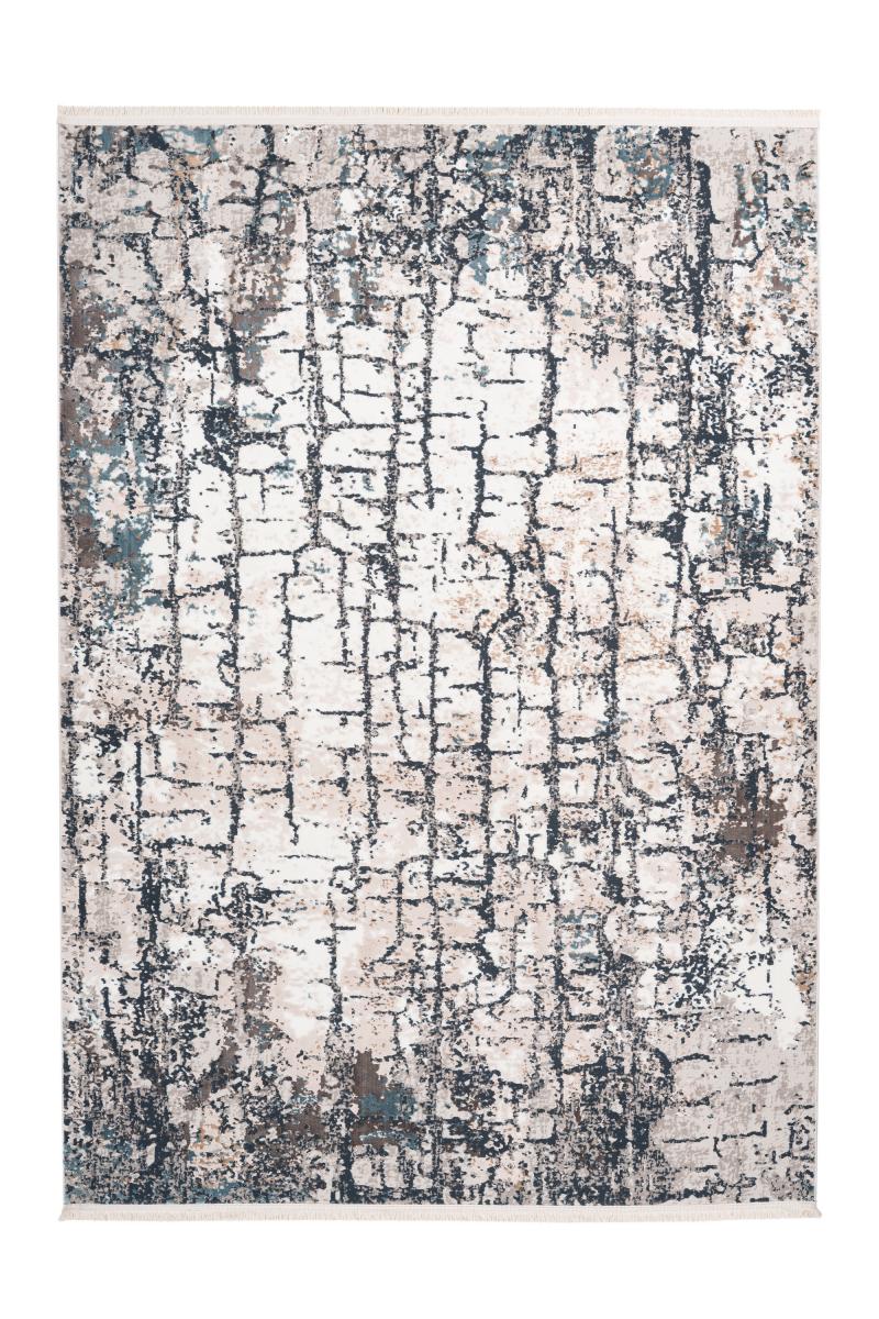 megusta flacher Teppich Grau / Blau 80cm x 150cm
