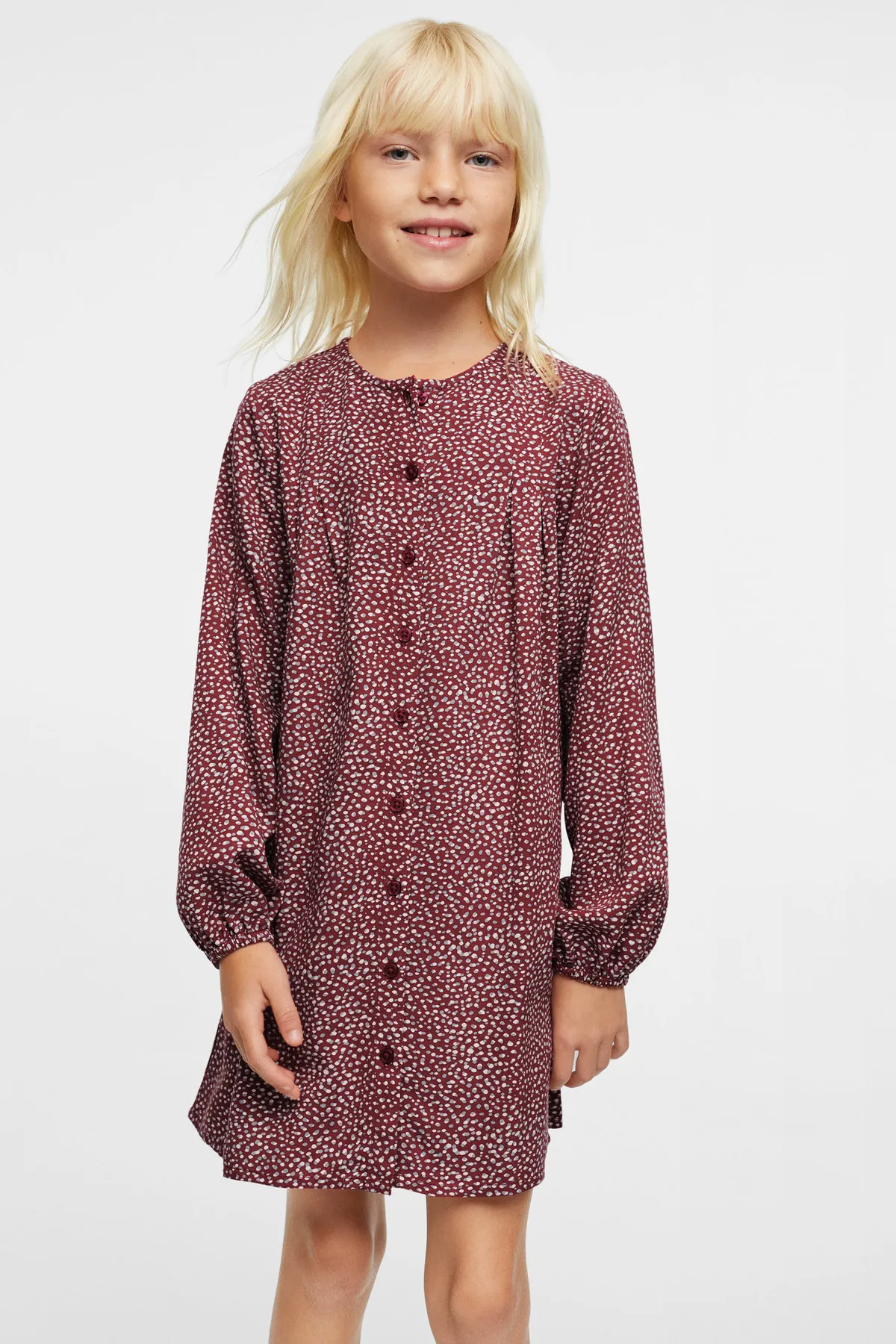 MANGO Kids  Dunkelrotes Mädchenkleid