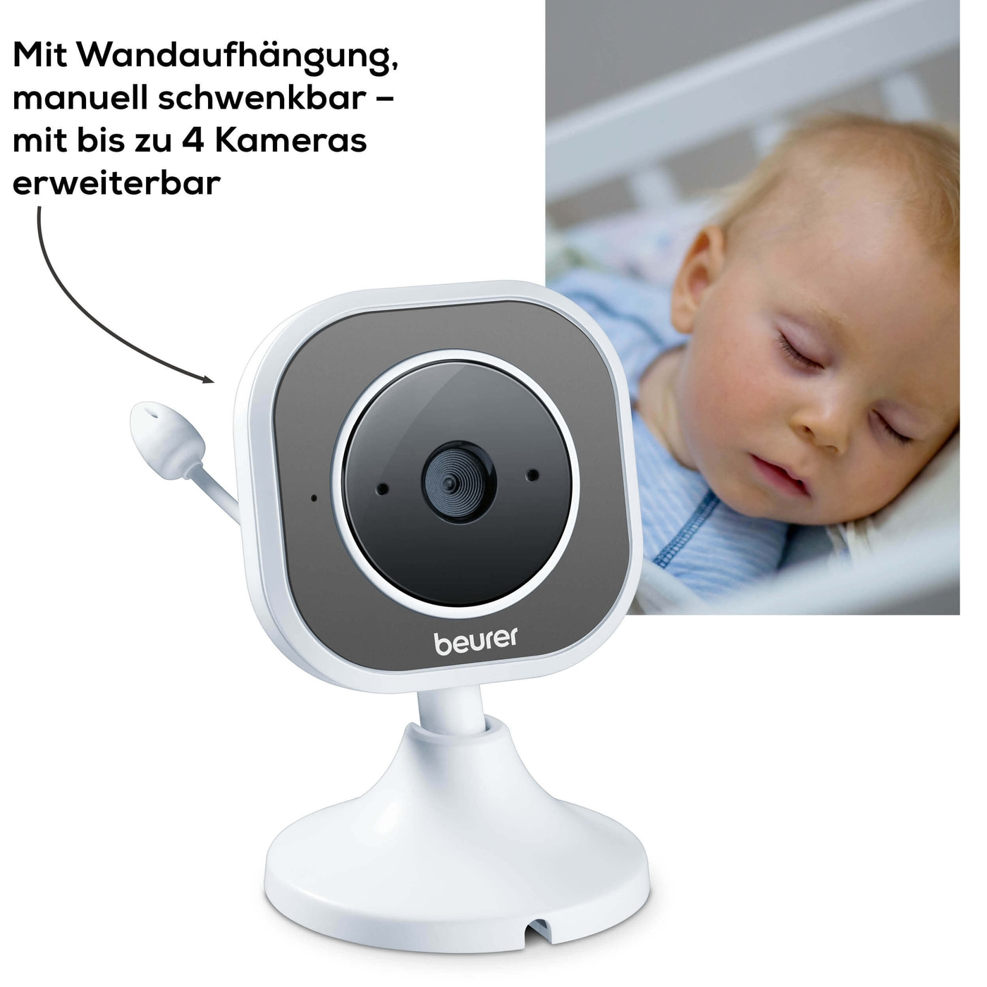 Beurer BY 110 Video-Babyphone-Babyphone mit Kamera Nachtsichtfunktion & digitaler Wireless Technologie