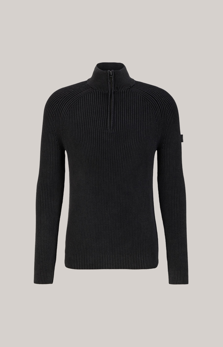 Baumwoll-Pullover Henricus in Schwarz-Grau