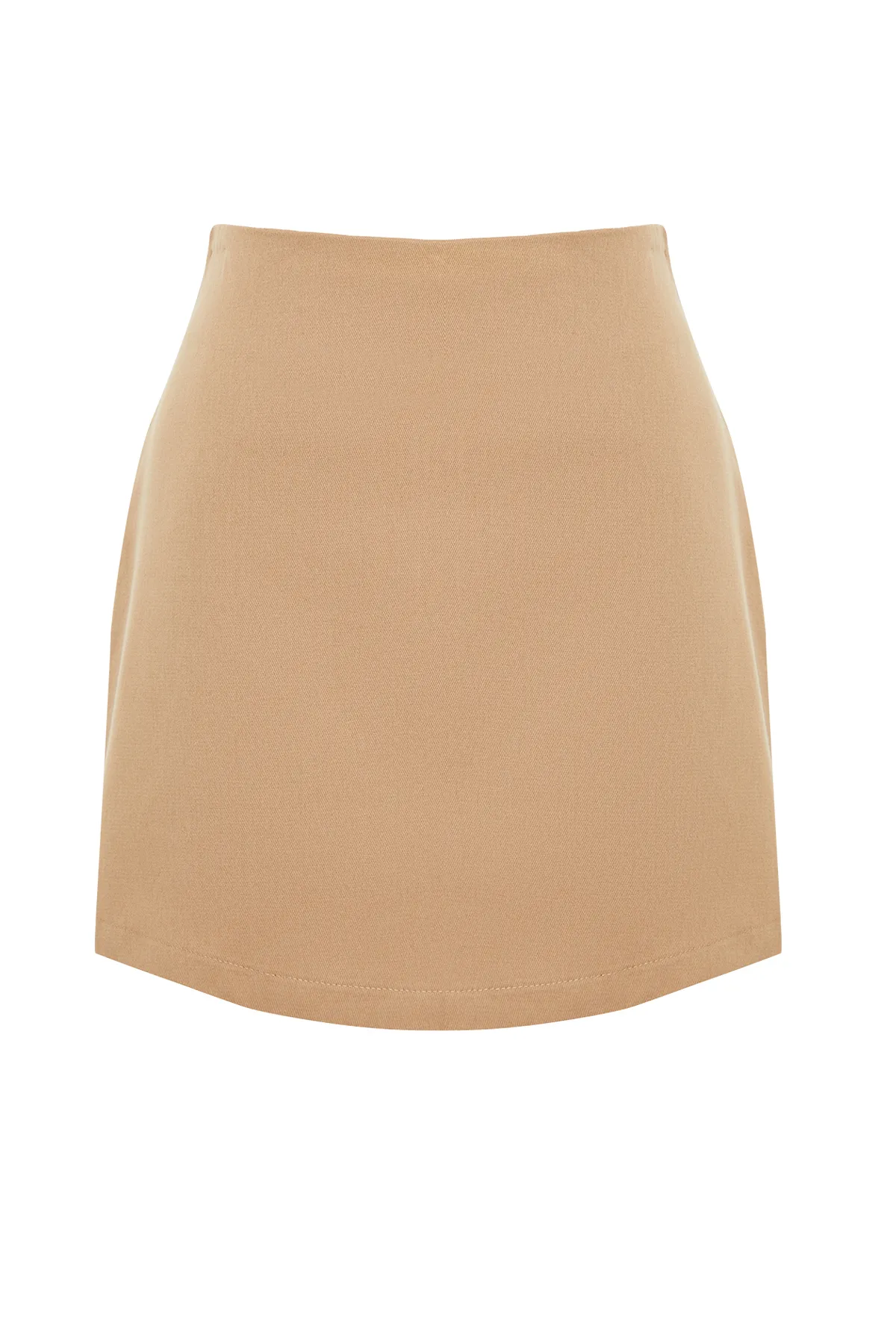 Trendyol Collection  Nerzfarbener Minirock in A-Linie mit hoher Taille - Gewebt, TWOSS22ET0136