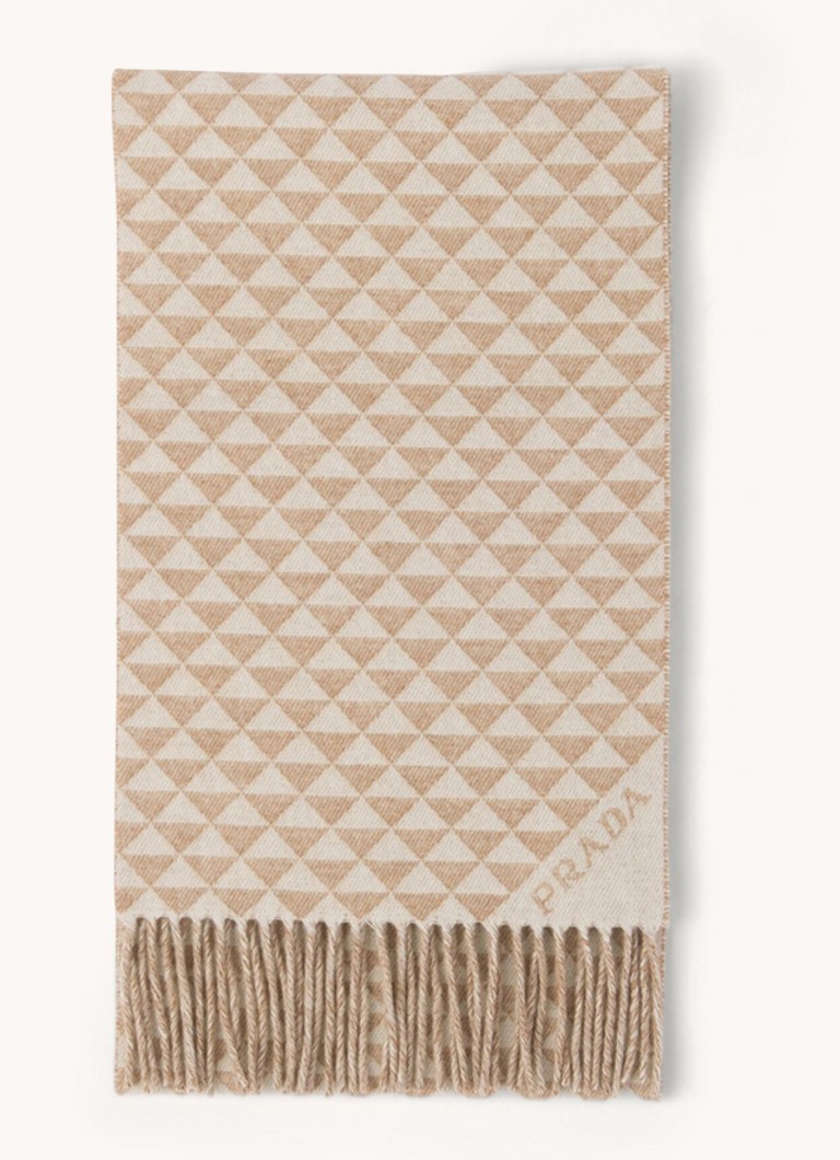 Prada  Sjaal in kasjmierblend met grafische print 190 x 30 cm