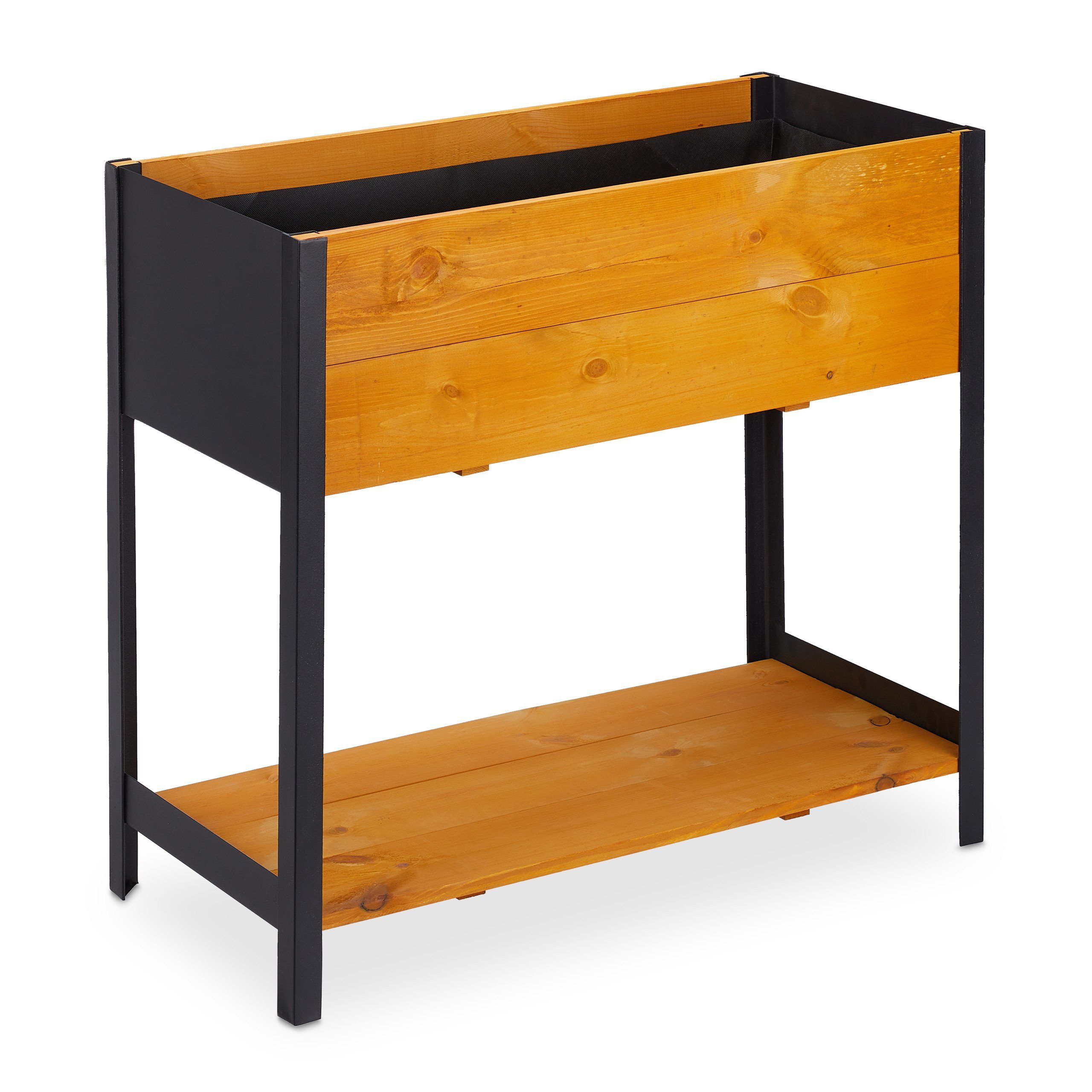relaxdays Hochbeet Hochbeet aus Metall und Holz