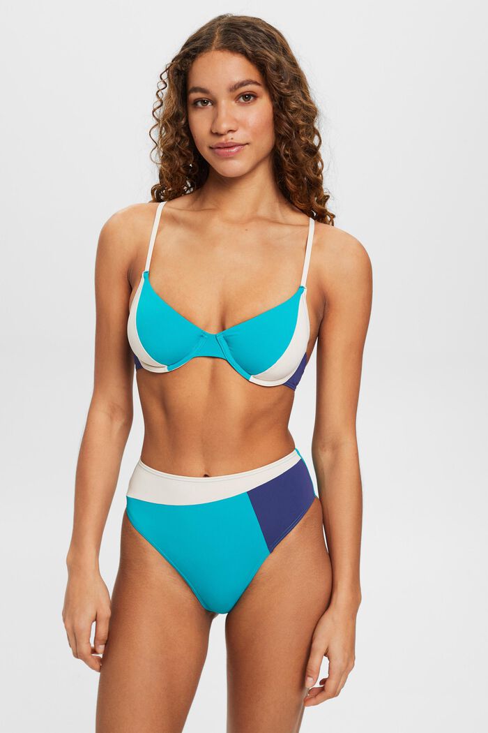 Bikinitop mit Bügel-Cups im Colour Block-Design