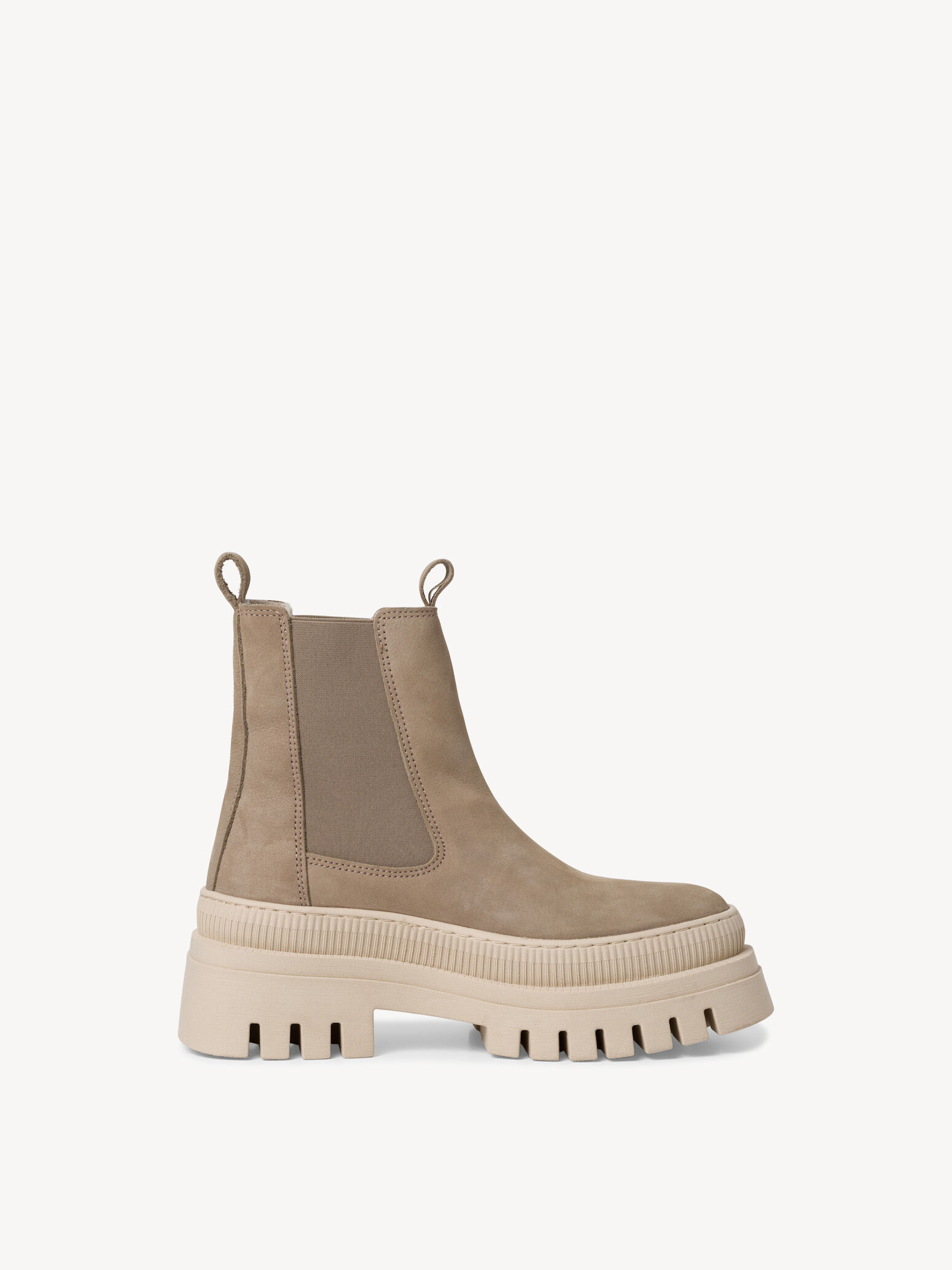 Bottine Chelsea en cuir - beige