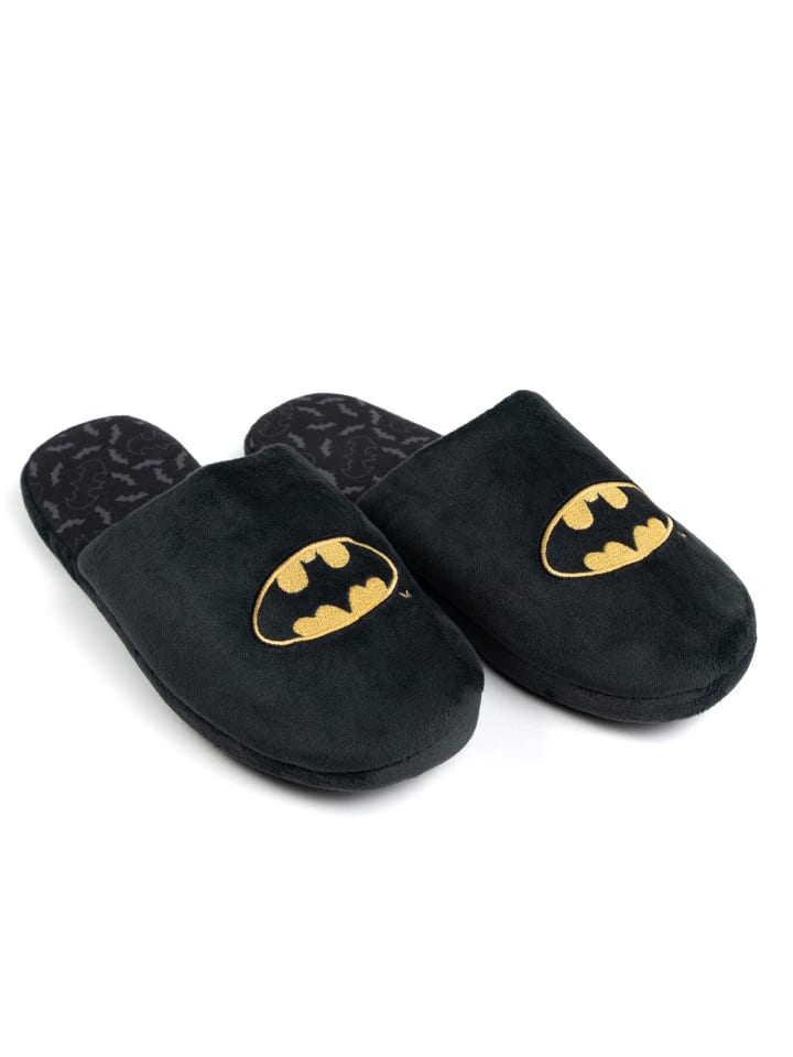 Batman DC Comics Batman Hausschuhe Puschen Schlappen Slipper Pantoffeln in schwarz günstig kaufen