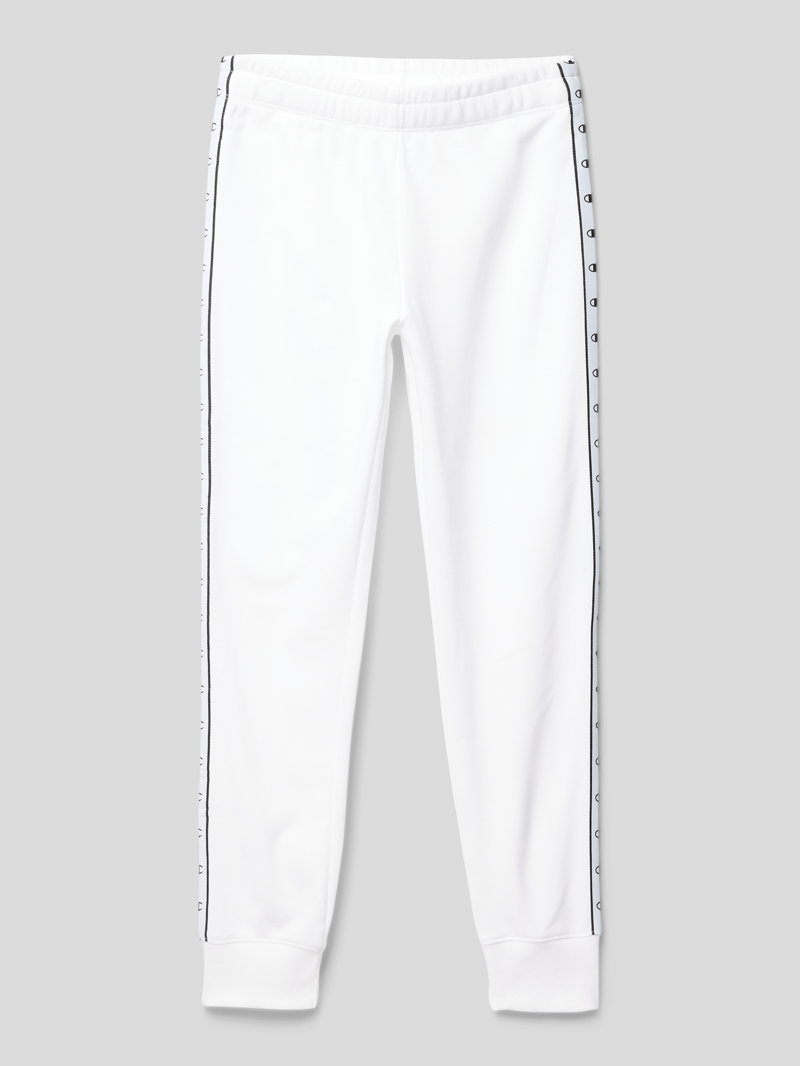 Sweatpants mit Galonstreifen in weiß