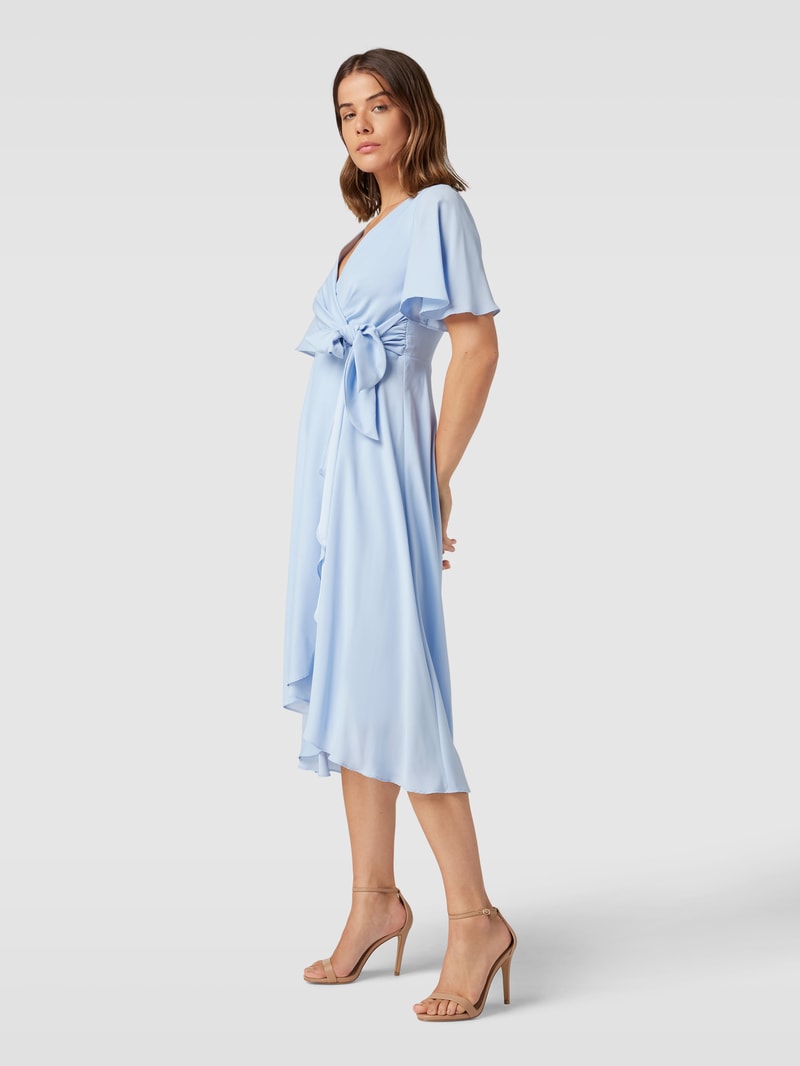 Cocktailkleid in Wickel-Optik in hellblau
