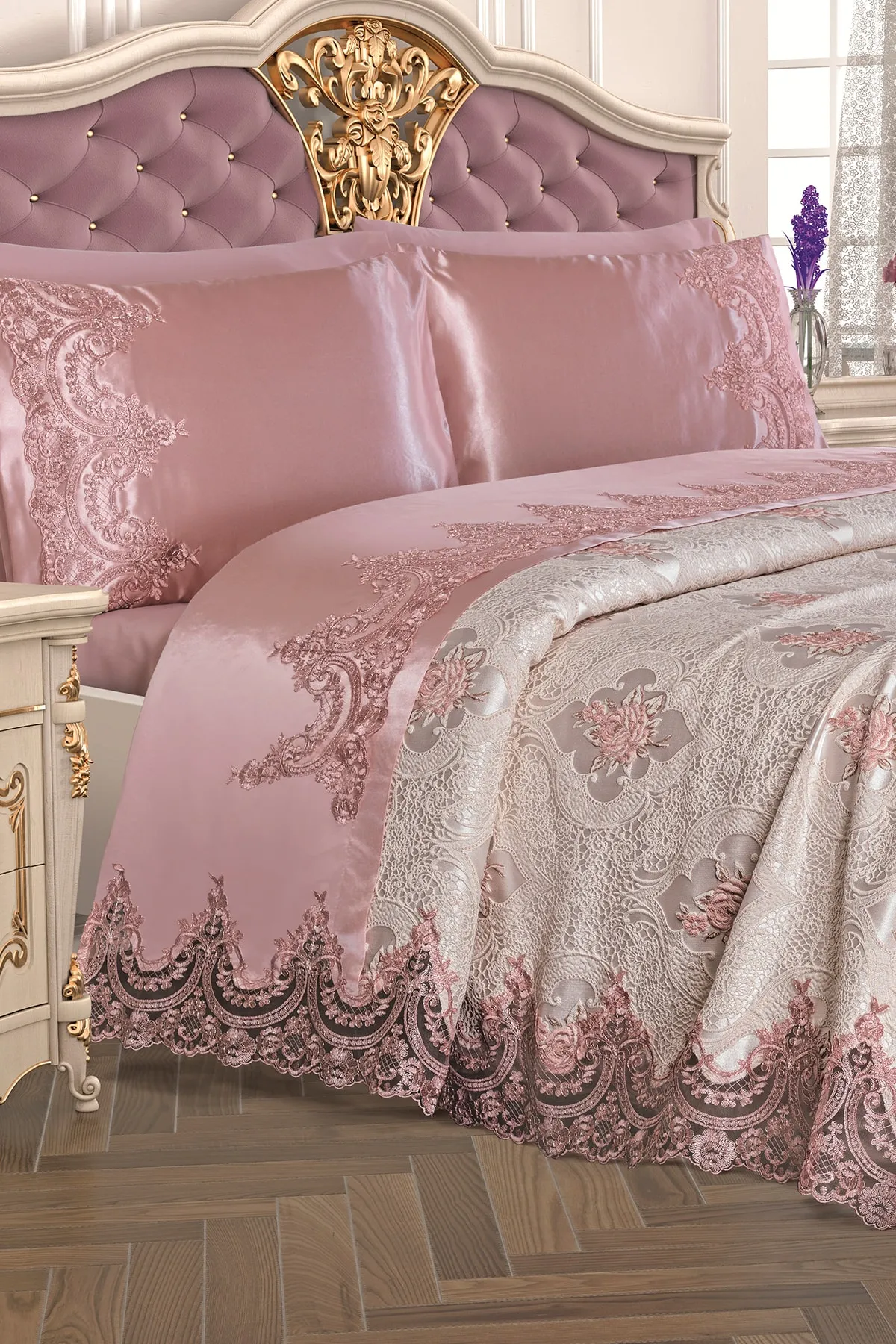 Çeyiz Diyarı  Powder French Laced September Piqué-Set