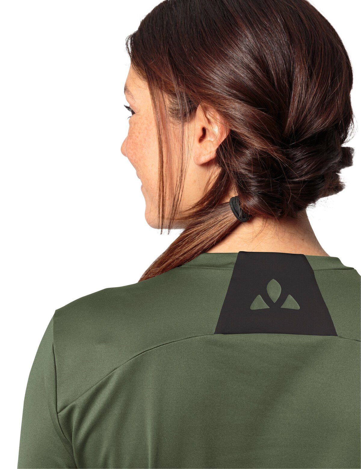 VAUDE Rundhalspullover Women's Qimsa LS Logo Shirt (1-tlg) Green Shape