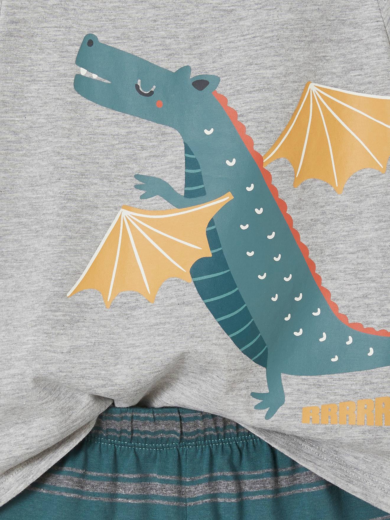 Vertbaudet 2er-Pack kurze Jungen Schlafanzüge, Ritter & Drachen Oeko-Tex - pack gelb/grün