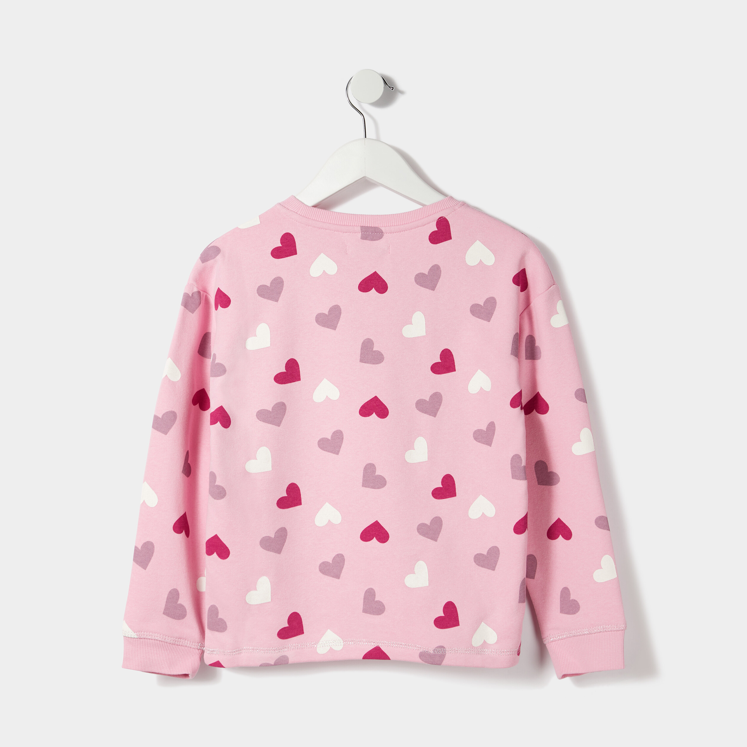 Sweat manches longues rose pastel fille | La Halle