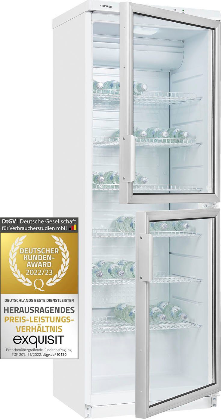 exquisit Getränkekühlschrank GKS350-2-GT-280D weiss, 173 cm hoch, 60 cm breit