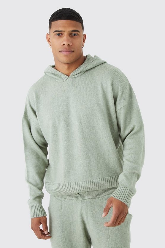 Kastiger Strick-Hoodie