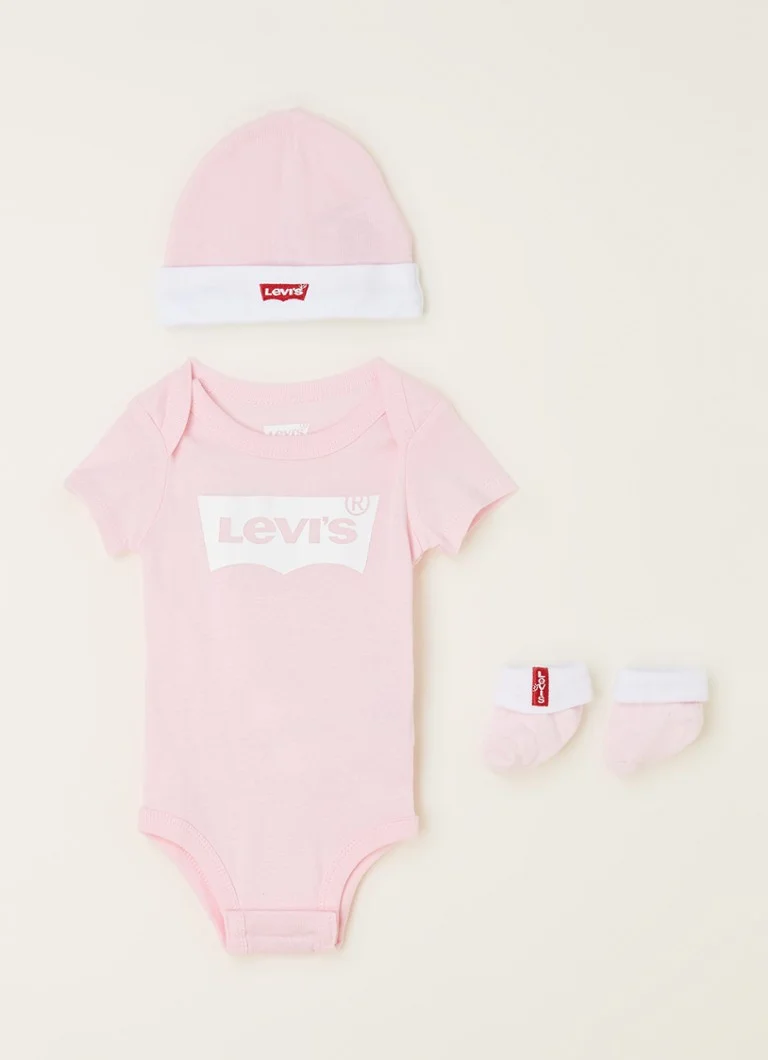 Levi's Gift Set with romper, booties, and hat, 3-piece