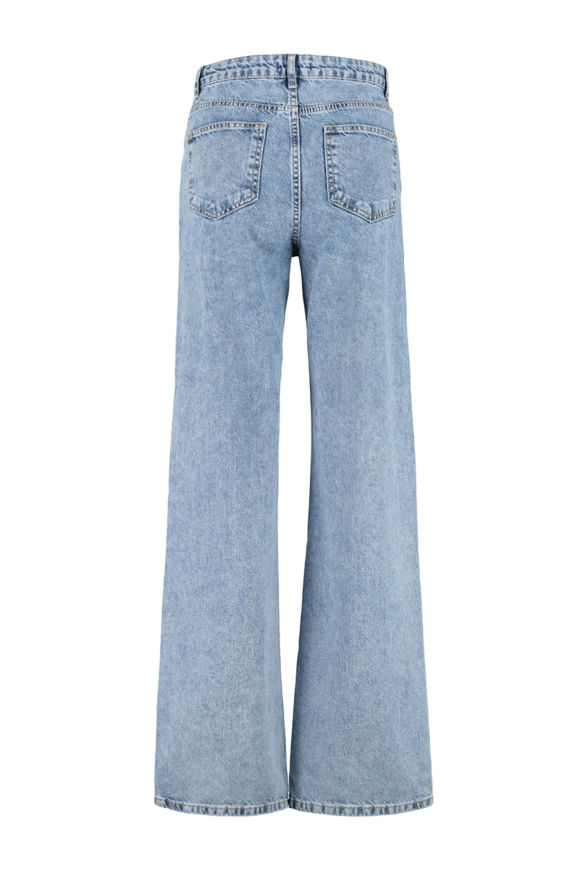 Trendyol Collection  Blaue Palazzo-Jeans mit Schlitzdetail und hoher Taille TWOSS23JE00103