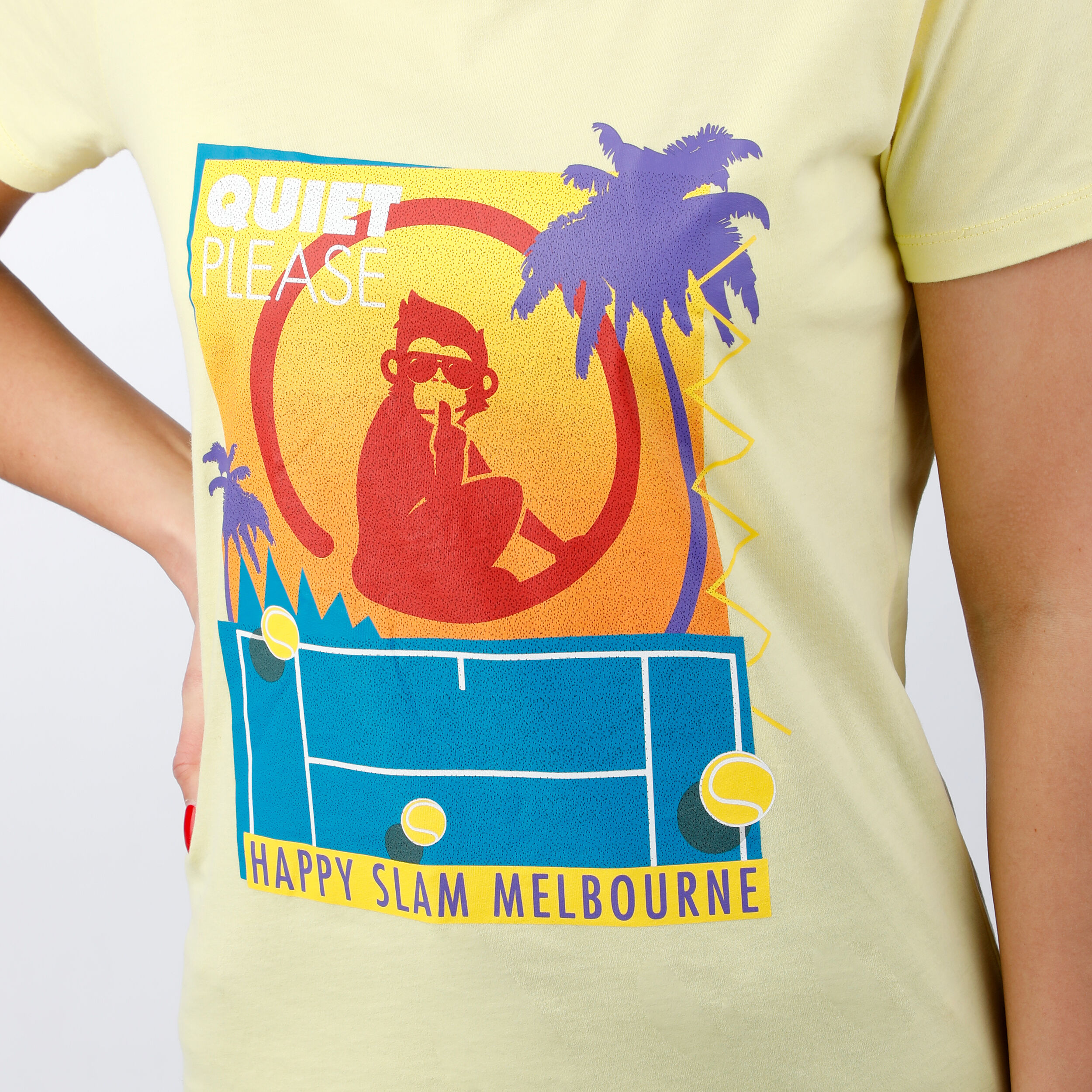 Happy Slam T-Shirt Damen - Gelb, Mehrfarbig