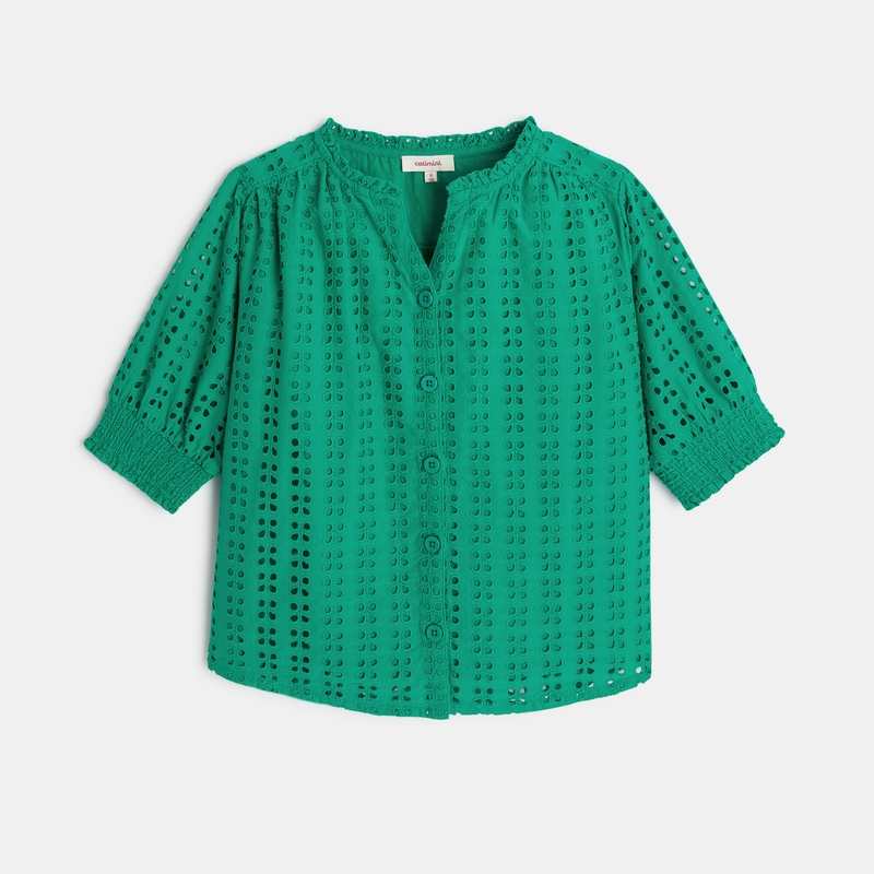 Blouse fille vertee broderie anglaise Catimini
