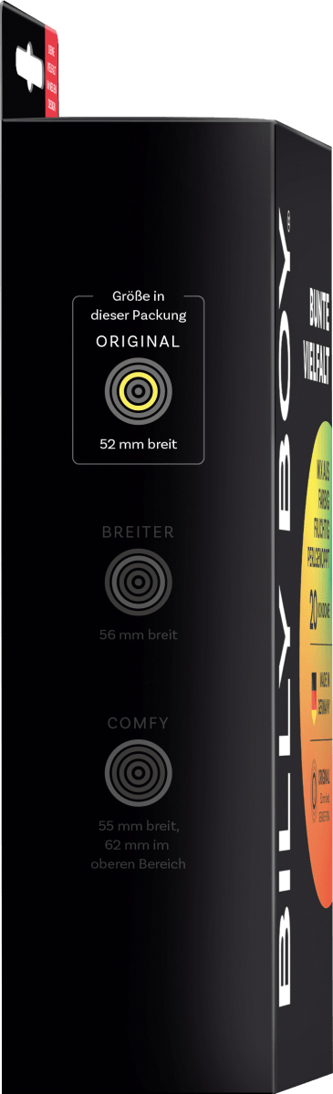 Kondome Bunte Vielfalt, Breite 52 mm, 20 St