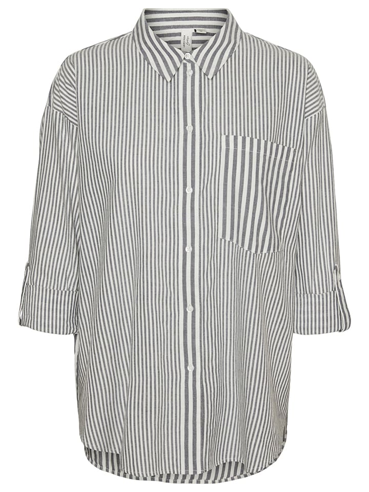 Vero Moda Bluse in Weiß/ Grau günstig kaufen