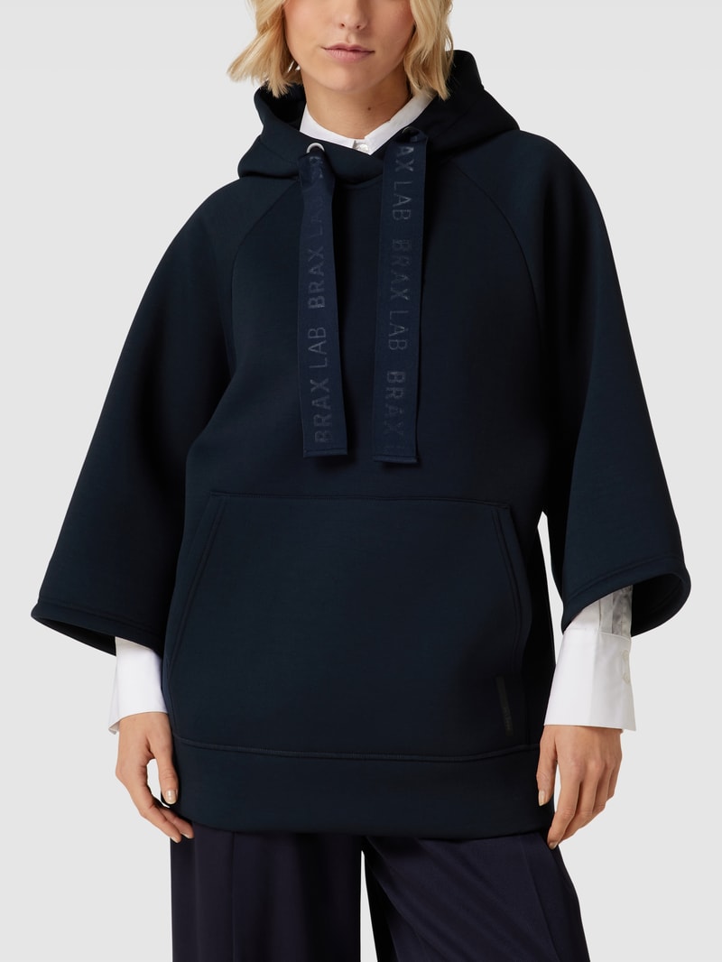 Hoodie mit Kimonoärmel Modell 'Fayne' in marineblau