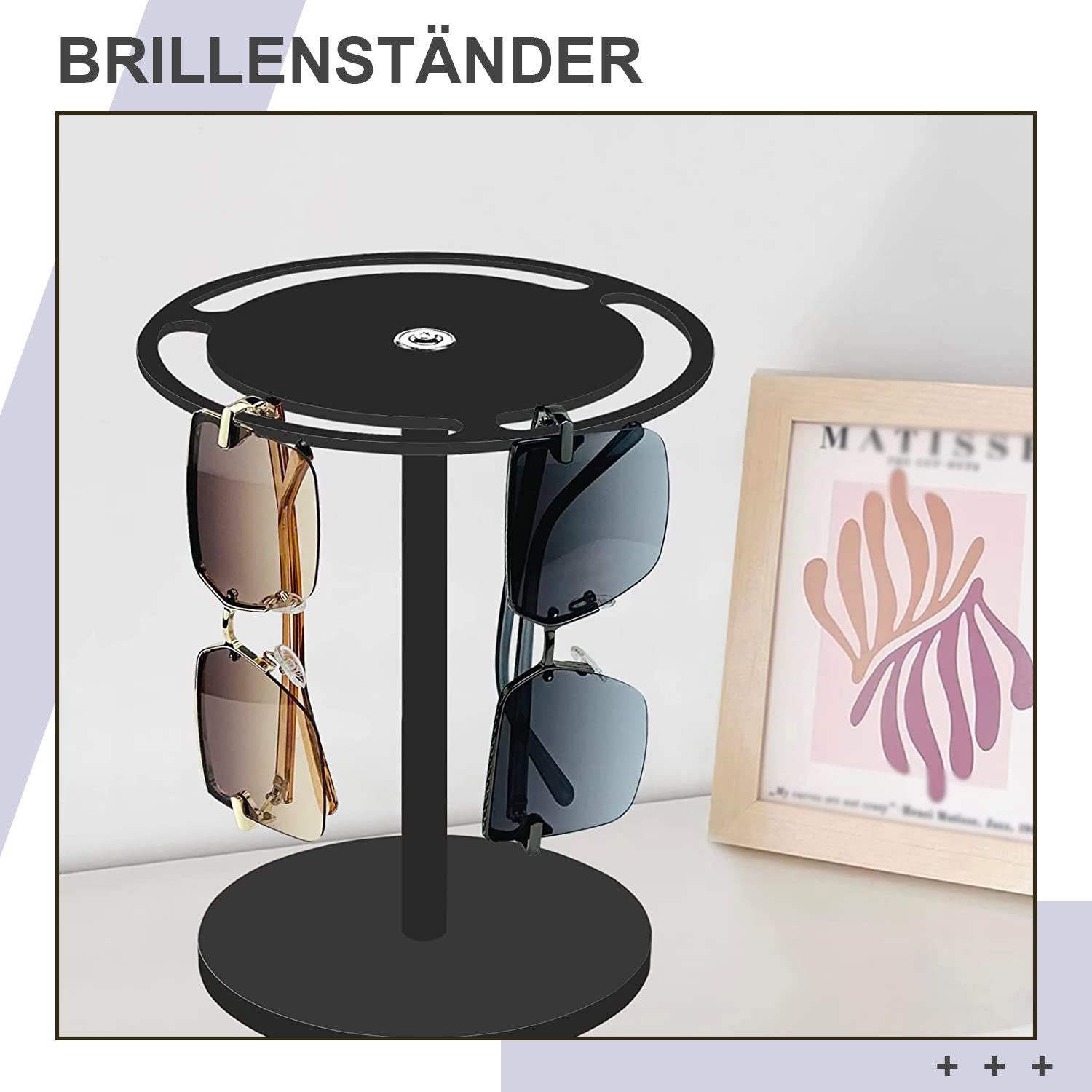 TOPMELON Brillenetui Acryl-Sonnenbrillenhalter, 360° Drehung Brillenständer